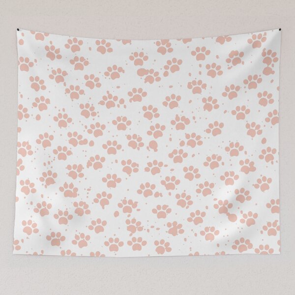 Item preview, Pink Dog Paw Pattern in White Background  designed and sold by SMillustrations.