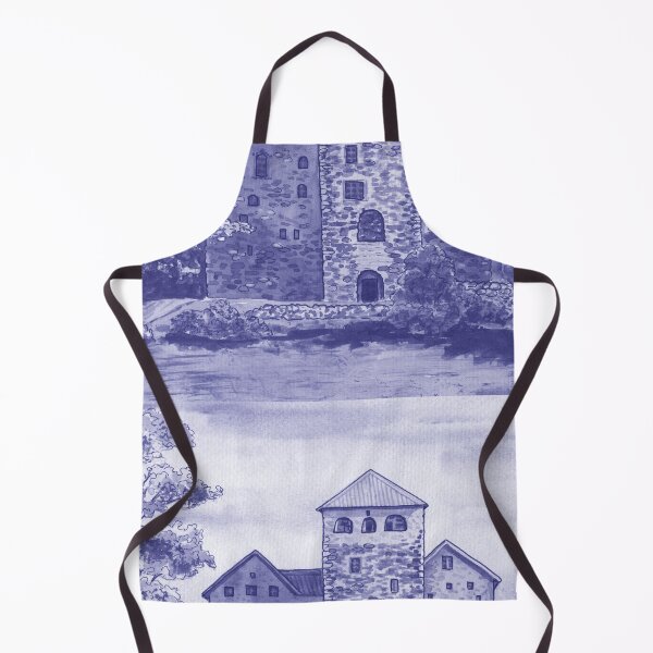 Item preview, Turku Finland Medieval Castle Purple Blue Very Peri Watercolor designed and sold by Irina Sztukowski.