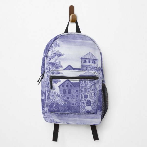 Item preview, Turku Finland Medieval Castle Purple Blue Very Peri Watercolor designed and sold by Irina Sztukowski.