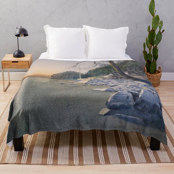 Item preview, Winter Sunset lake with sunlight reflections on the ice. Handpainted watercolour landscape -  designed and sold by Einar Aasen.
