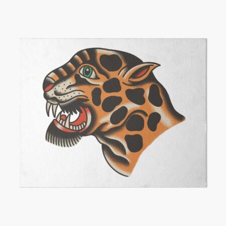Neotraditional leopard tattoo on the right inner