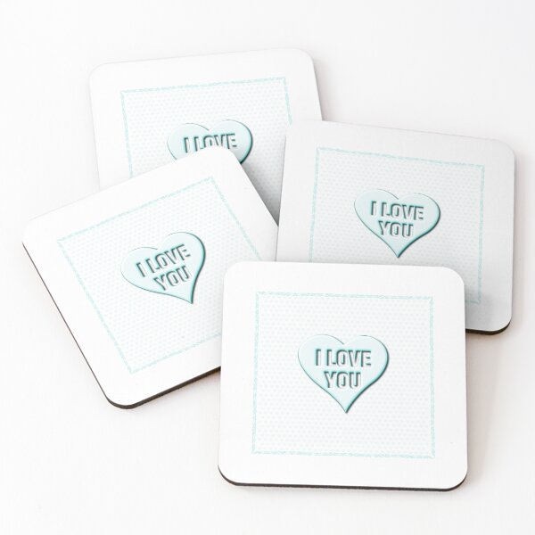 Item preview, I Love You! Aqua Metal Heart with Pattern designed and sold by PawsitiveMum.