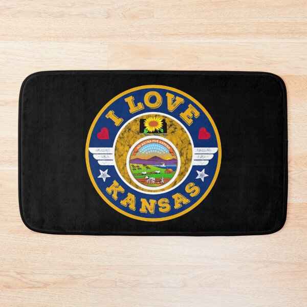 Item preview, I Love Kansas State Map and Flag designed and sold by Worldesigns by Artsiren.