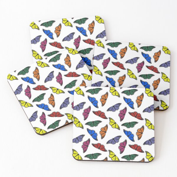 Item preview, Rainbow Monarch Butterflies on White designed and sold by TropicalFronds.