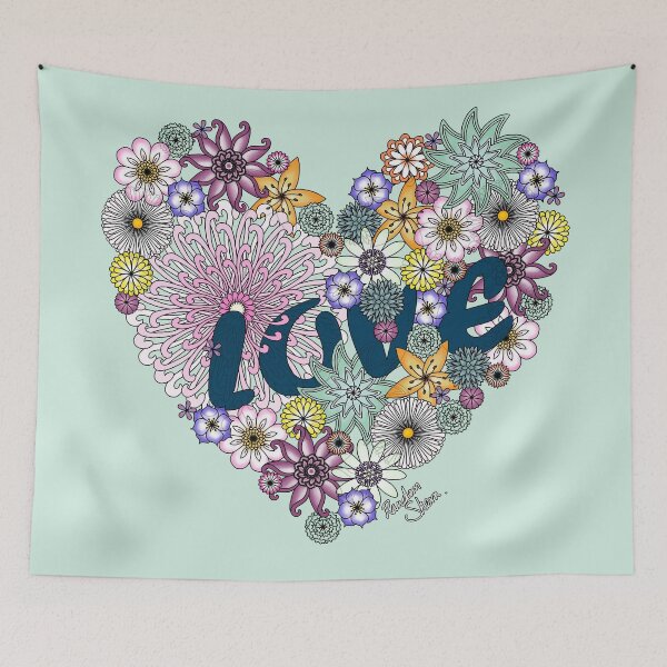 Item preview, Love Blooms Green, Flower Digital Art. designed and sold by Random Shern Creations.