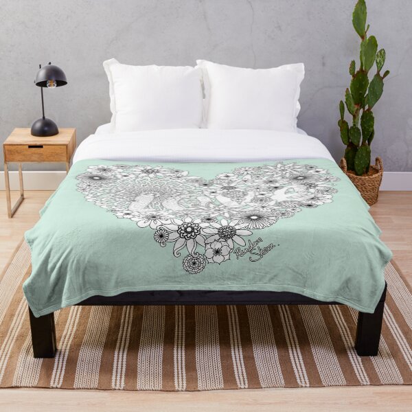 Item preview, Love Blooms Grayscale Green, Flower Digital Art. designed and sold by Random Shern Creations.