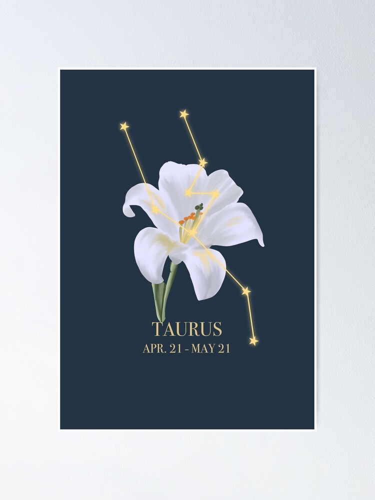"Poppy Flower Taurus constellation watercolour" Poster for Sale by