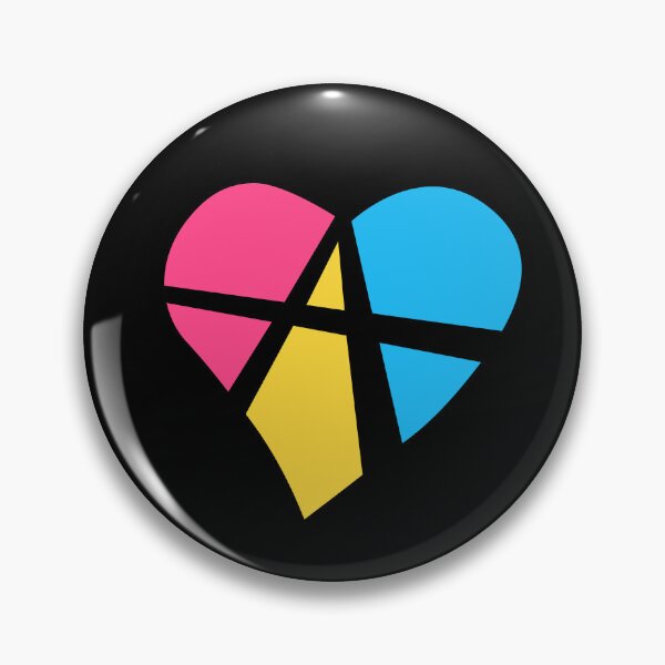 Item preview, Relationship Anarchy Heart in Pansexual Pride Flag Colors designed and sold by MyThingNow.
