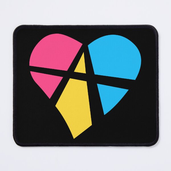 Item preview, Relationship Anarchy Heart in Pansexual Pride Flag Colors designed and sold by MyThingNow.