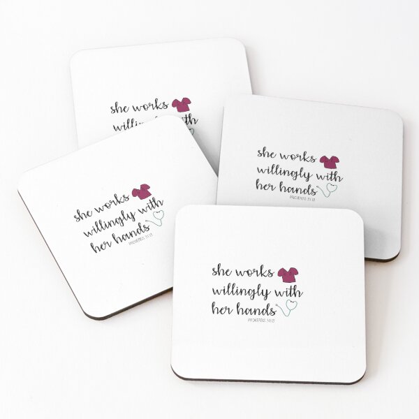 Item preview, "She works willingly with her hands" Proverbs 31 designed and sold by Ruth & Willow Co.