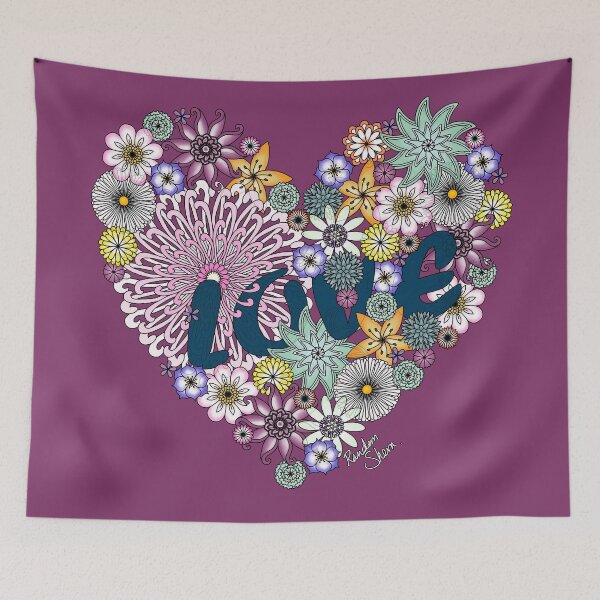 Item preview, Love Blooms Purple, Flower Digital Art. designed and sold by Random Shern Creations.