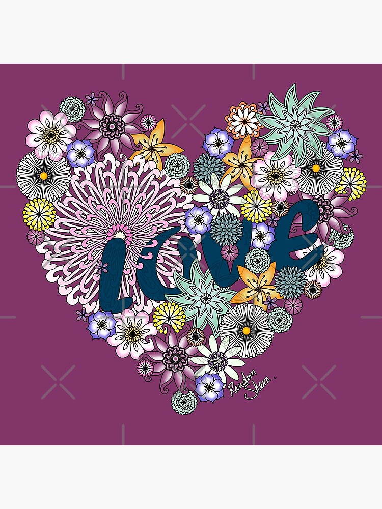 "Love Blooms Purple, Flower Digital Art." Poster for Sale by