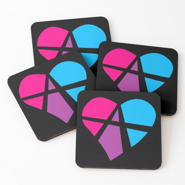 Item preview, Relationship Anarchy Heart in Androgyne Pride Flag Colors designed and sold by MyThingNow.