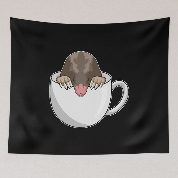 Item preview, Mole with Cup of Coffee designed and sold by Snabdesign84.
