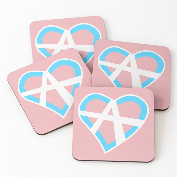 Item preview, Relationship Anarchy Heart in Transgender Pride Flag Colors designed and sold by MyThingNow.
