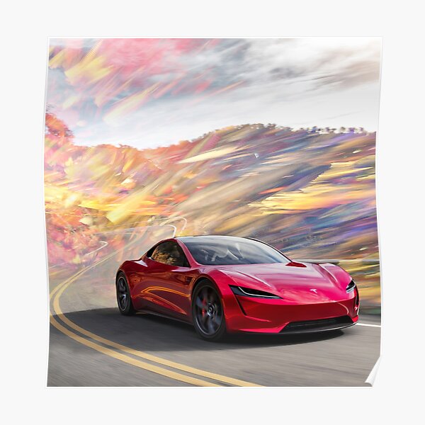 Photo Picture Poster Print Art A0 to A4 TESLA ROADSTER CAR POSTER AC763 