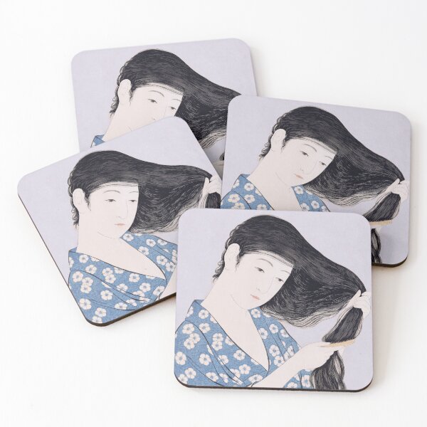 Item preview, Japanese Art - Woman Combing her Hair by Goyo Hashiguchi designed and sold by Ukiyo-Studio.