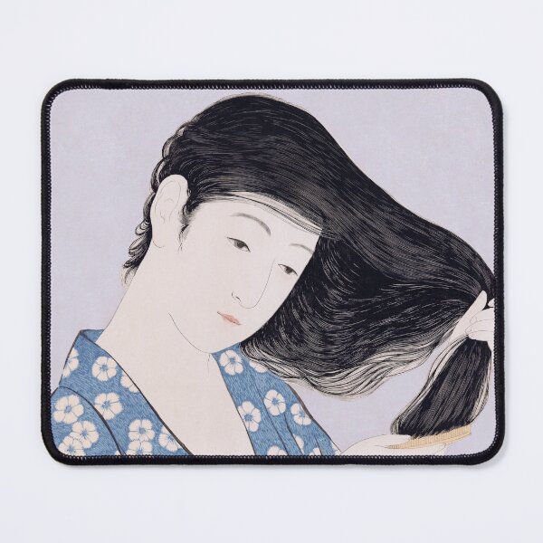 Item preview, Japanese Art - Woman Combing her Hair by Goyo Hashiguchi designed and sold by Ukiyo-Studio.