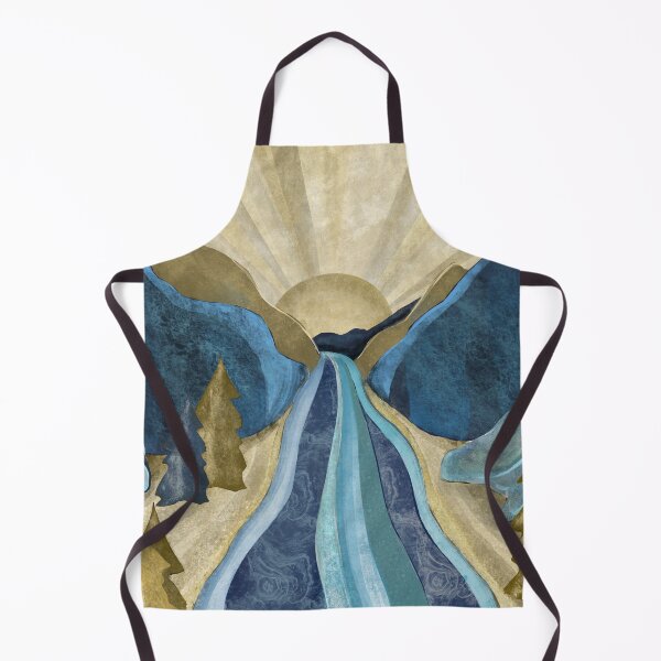Item preview, Blue gold mountain river sunrise designed and sold by Inktown.