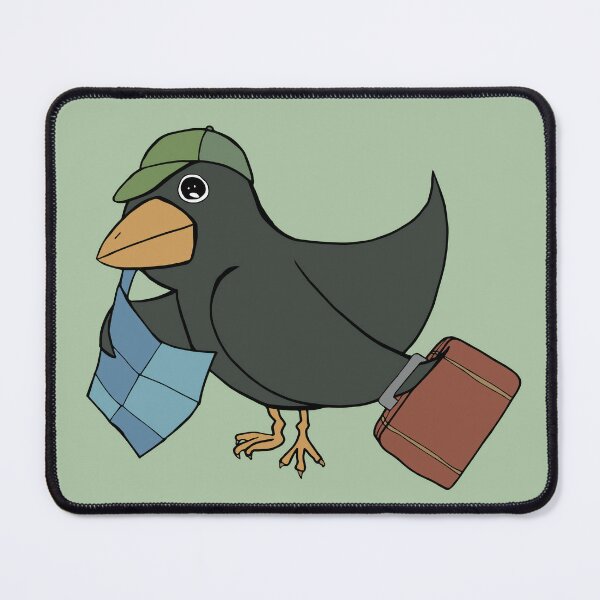 Crow Traveler Explores the World Mouse Pad