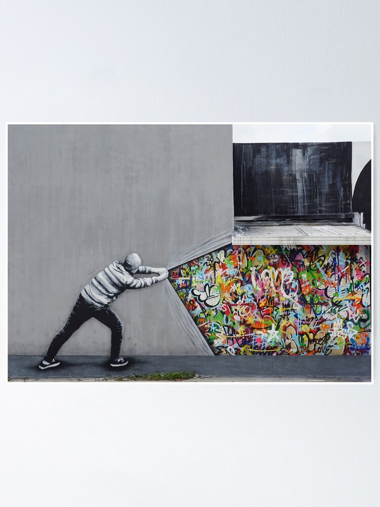 "Banksy Behind the Curtain" Poster for Sale by Jayiscool71 Redbubble