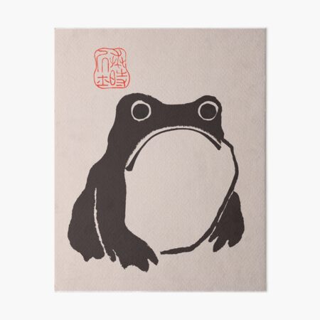 Vista previa del artículo con la obra «Arte de la rana Matsumoto Hoji Obra de arte en madera japonesa vintage», diseñado y vendido por StickerArtwork.