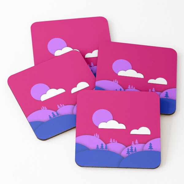 Item preview, Bisexual Pride Flag Art Landscape Paper Cut Out designed and sold by cashewdays.