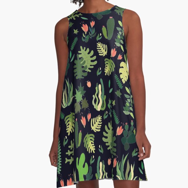 tropical flowers A-Line Dress