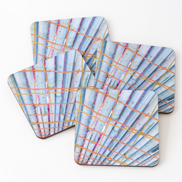 Item preview, Bamboo fance in Light-Blue & Orange  by Iritof designed and sold by iritof.