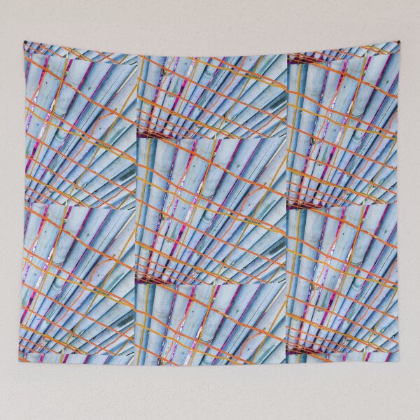 Item preview, Bamboo fance in Light-Blue & Orange  by Iritof designed and sold by iritof.