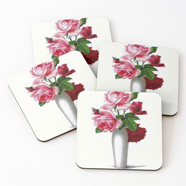 Item preview, Vintage Red and Pink Roses Floral designed and sold by SaraValor.