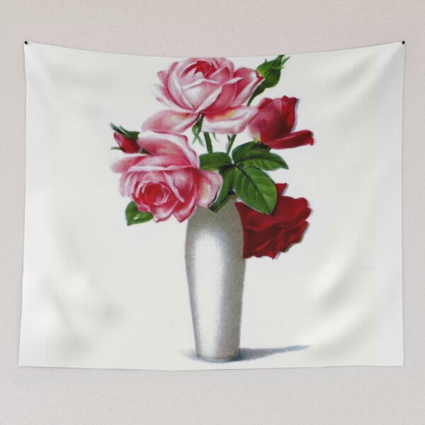 Item preview, Vintage Red and Pink Roses Floral designed and sold by SaraValor.