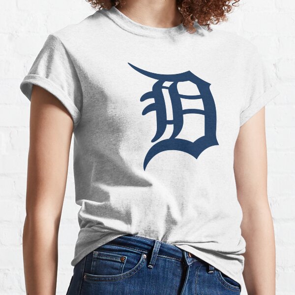 Detroit Tigers Women's Gray Shiny Logo T-Shirt Tee