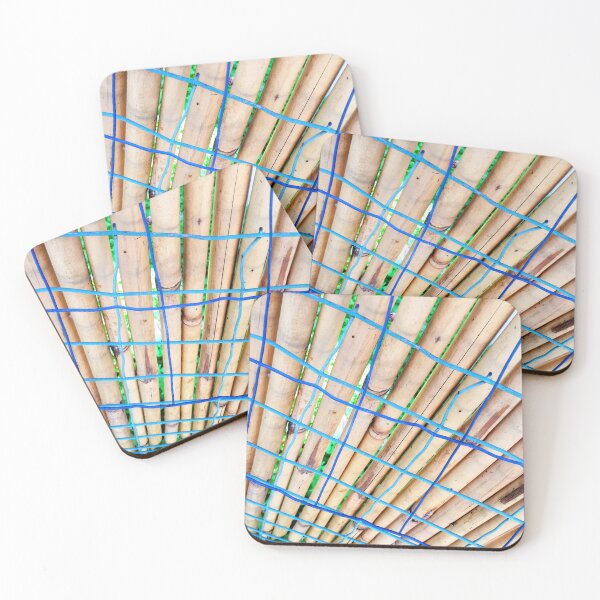 Item preview, Netural Bamboo fance with Blue wire by Iritof designed and sold by iritof.