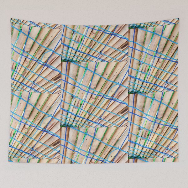 Item preview, Netural Bamboo fance with Blue wire by Iritof designed and sold by iritof.
