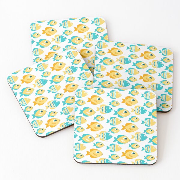 Item preview, Summer Motif Teal Yellow Fish designed and sold by storyboxdesigns.