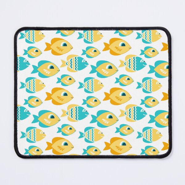 Item preview, Summer Motif Teal Yellow Fish designed and sold by storyboxdesigns.