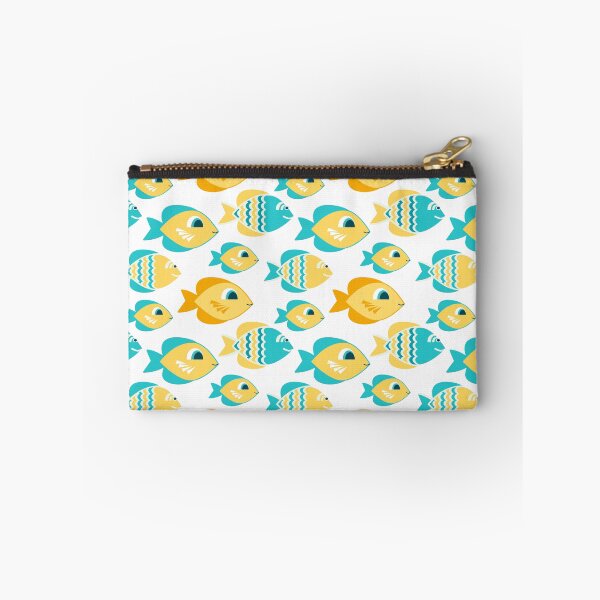 Item preview, Summer Motif Teal Yellow Fish designed and sold by storyboxdesigns.