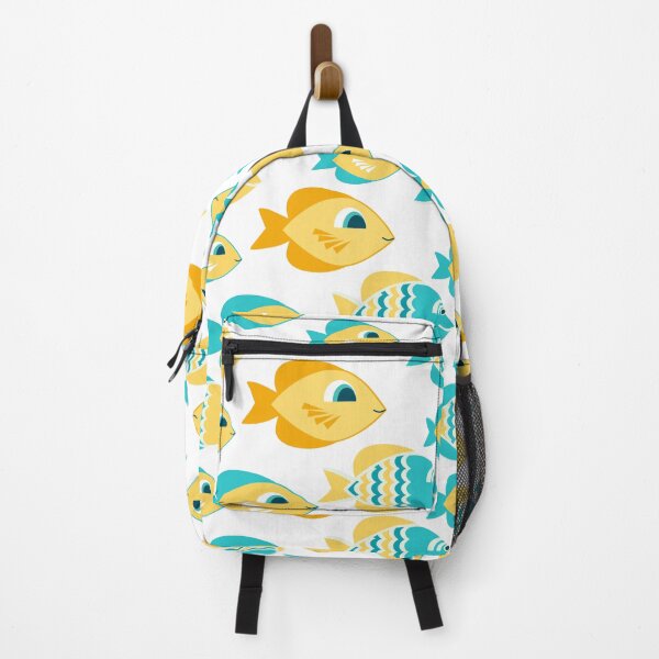 Item preview, Summer Motif Teal Yellow Fish designed and sold by storyboxdesigns.