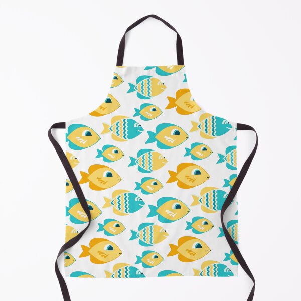 Item preview, Summer Motif Teal Yellow Fish designed and sold by storyboxdesigns.