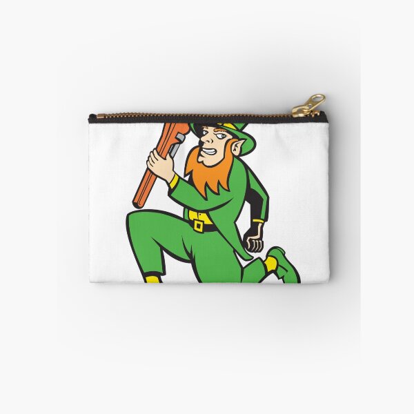 Item preview, Leprechaun Plumber Wrench Running Retro designed and sold by patrimonio.