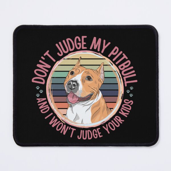 Item preview, Don't Judge My Pitbull and I Won't Judge Your Kids, Funny Retro Sunset Design For Pitbull Lovers designed and sold by Auntieck.