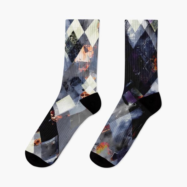 Item preview, geometric pixel square pattern abstract background in blue red black and white designed and sold by Mrvell.