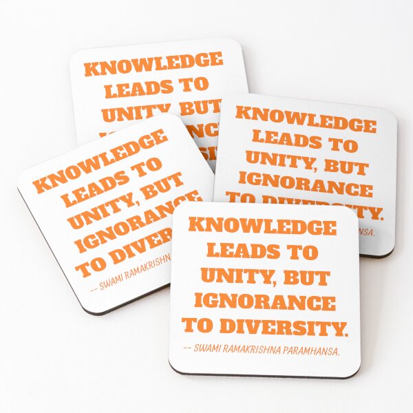 Item preview, KNOWLEDGE LEADS TO UNITY QUOTE BY SWAMI RAMAKRISHNA PARAMHANSA. designed and sold by Aumcreations.
