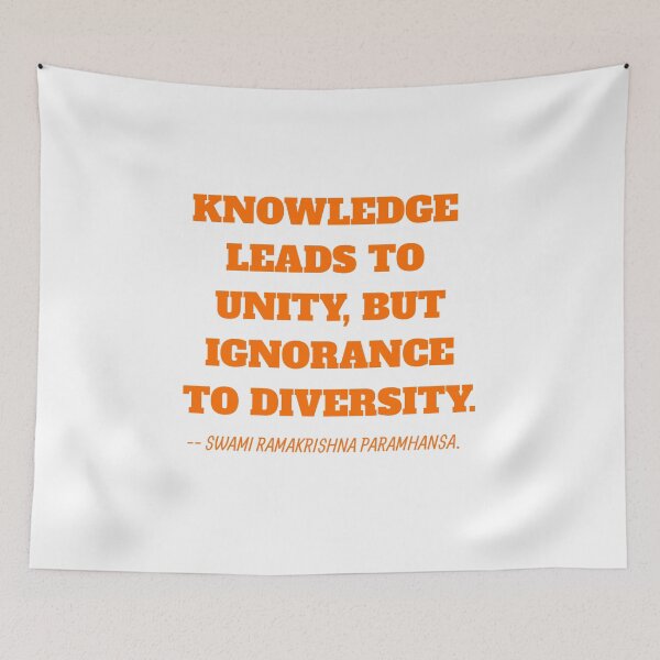 Item preview, KNOWLEDGE LEADS TO UNITY QUOTE BY SWAMI RAMAKRISHNA PARAMHANSA. designed and sold by Aumcreations.