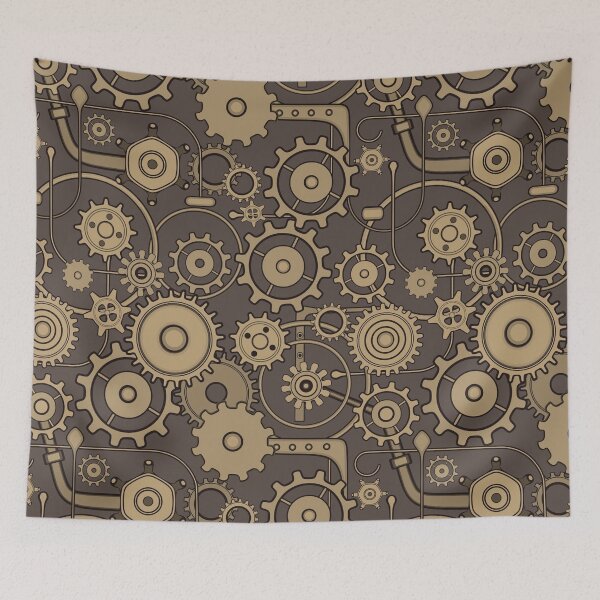 Aperçu de l'œuvre Steampunk Gears Look Vintage Pignons Antiques Roues Design Industriel créée et vendue par Draculaura2009.