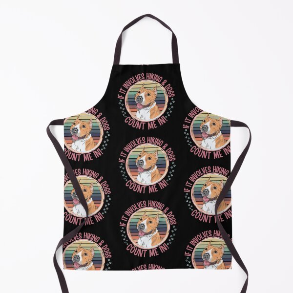 Item preview, If it involves hiking and dogs count me in, My best friend has four paws, Fun Retro Sunset Design For Pitbull Lovers designed and sold by Auntieck.