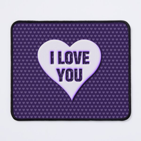 Item preview, I Love You! Purple Metal Heart with Pattern (on Dk. Purple) designed and sold by PawsitiveMum.