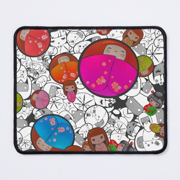 Item preview, Dreamy Japanese Kawaii Dolls, Sleeping and Umbrellas Mosaic Illustration designed and sold by RyanCaudell.