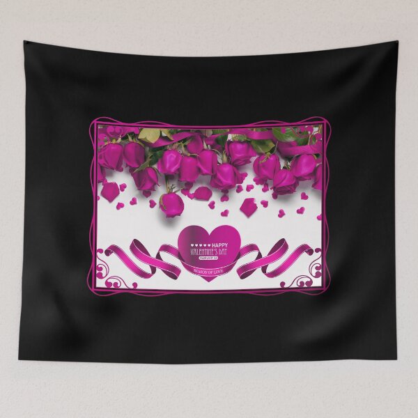 Item preview, Happy Valentine’s Day! Pink Roses (on Black) designed and sold by PawsitiveMum.